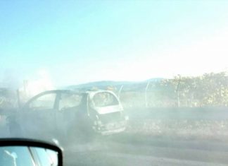Κάηκε αυτοκίνητο στην Εγνατία στο ύψος του Μικροκα’στρου – Φώτο