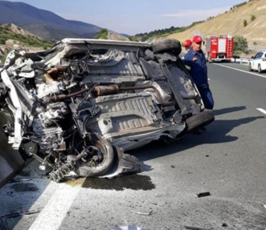 Εκτροπή και ανατροπή Ι.Χ. αυτοκινήτου στην Εγνατία οδό